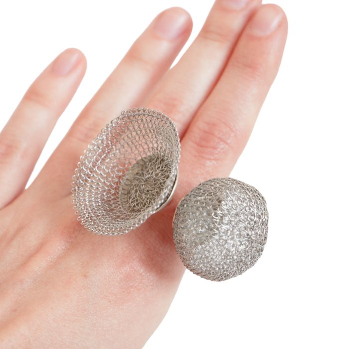 Silver mesh ring online