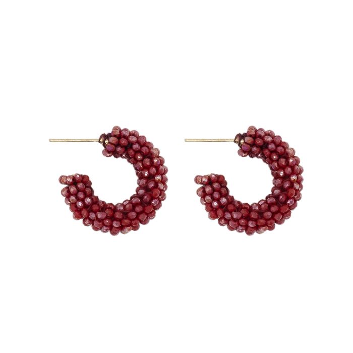 Ruby beads online earrings