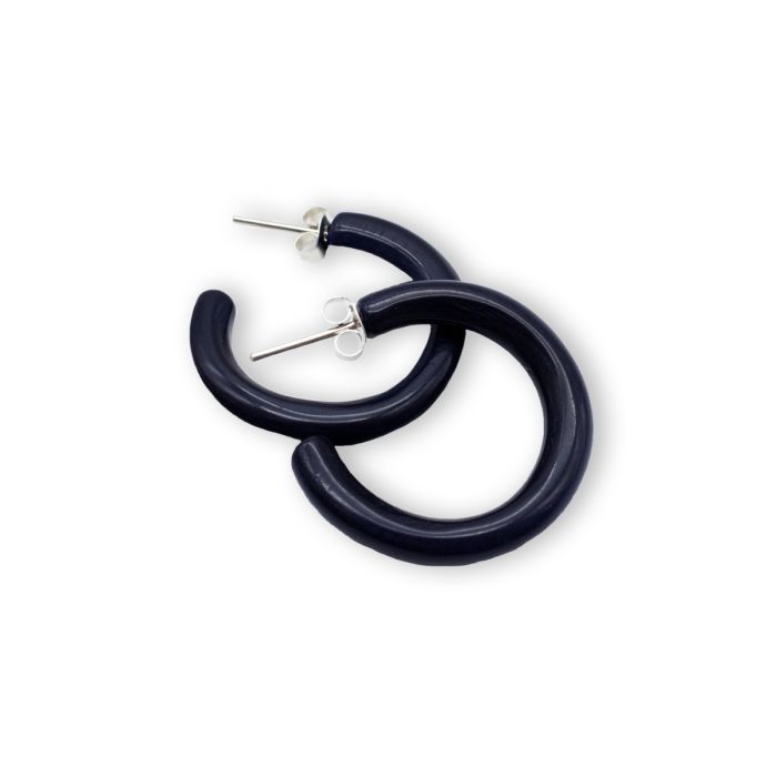 Navy hoop earrings sale