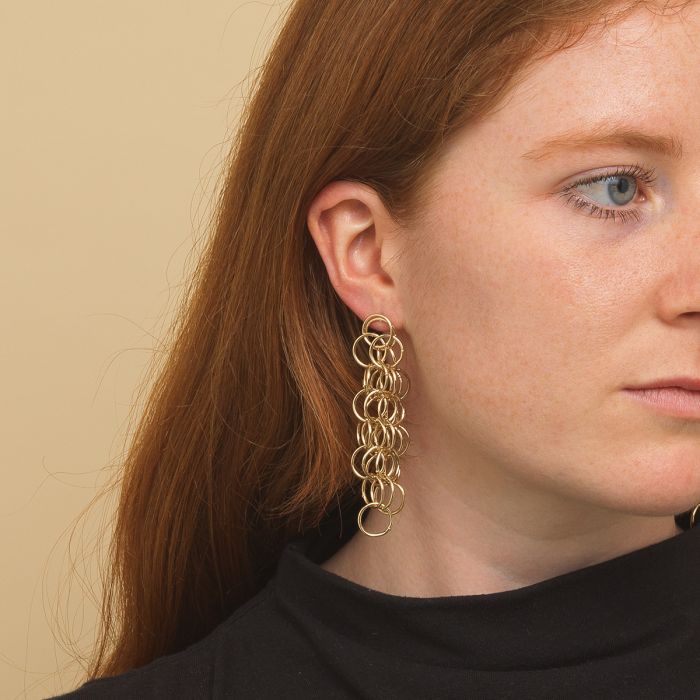 Long circle earrings clearance