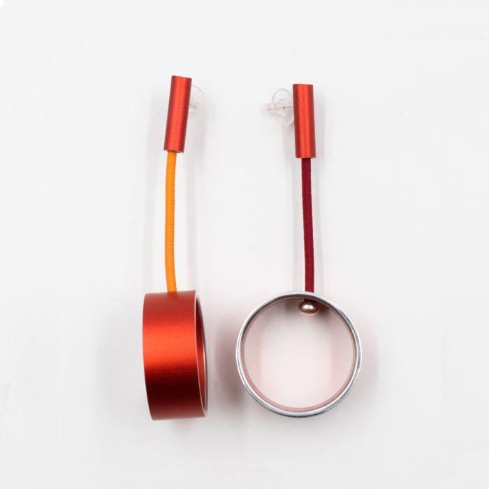 Orange Red Bar Circle Earrings Royal Academy of Arts Shop Royal Academy of Arts