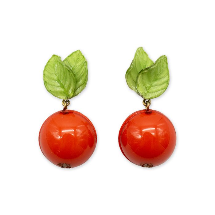 Red orange earrings on sale