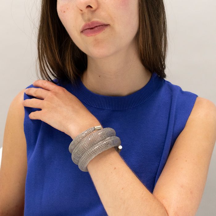 Moments silver mesh bracelet shop